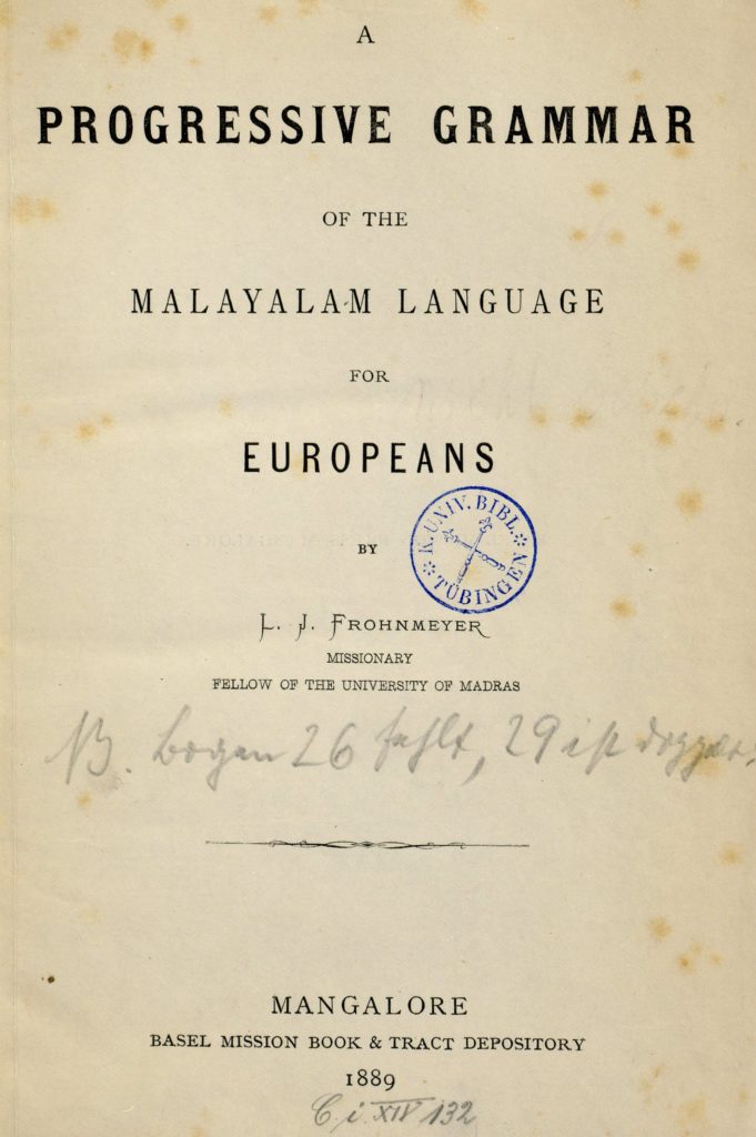 1889 - A progressive grammar of the Malayalam language for Europeans